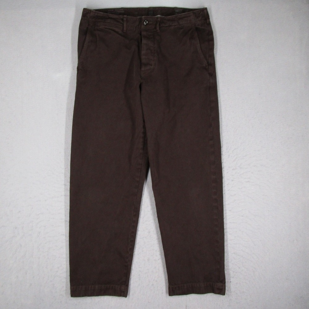 Wallace & Barnes J.Crew Mens Brown Officers Chino Pants 35x32 (Fits 35x29)
